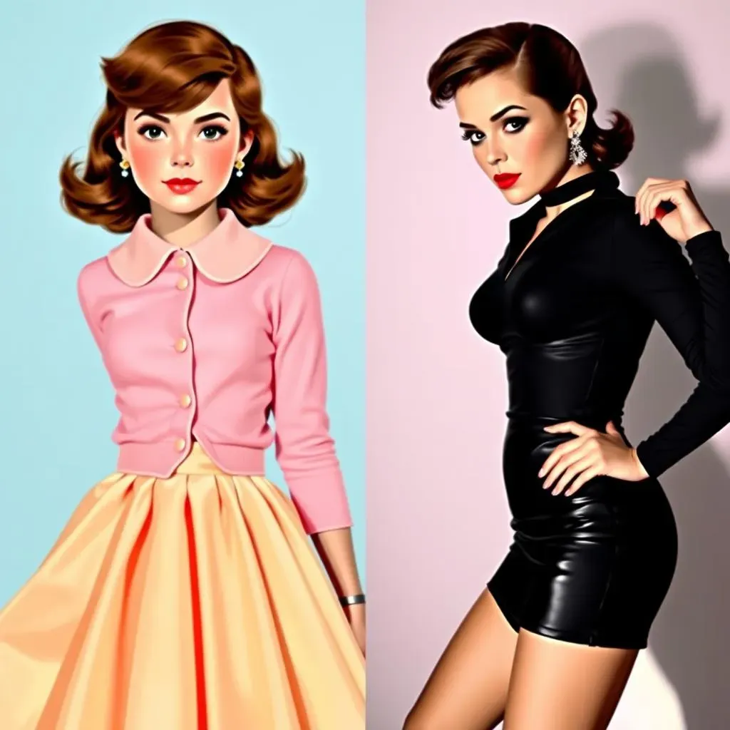 Sandy's Transformation: From Sweetheart to Siren in 1950s Style